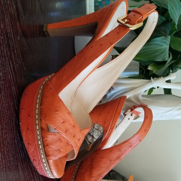 Prada ostrich  platform heels sz 37.5 - Picture 13 of 16